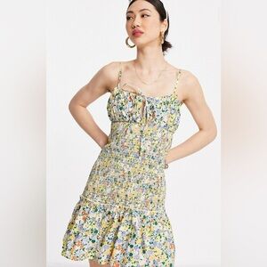 ASOS Design Sz 8 Floral Smocked Mini Sundress